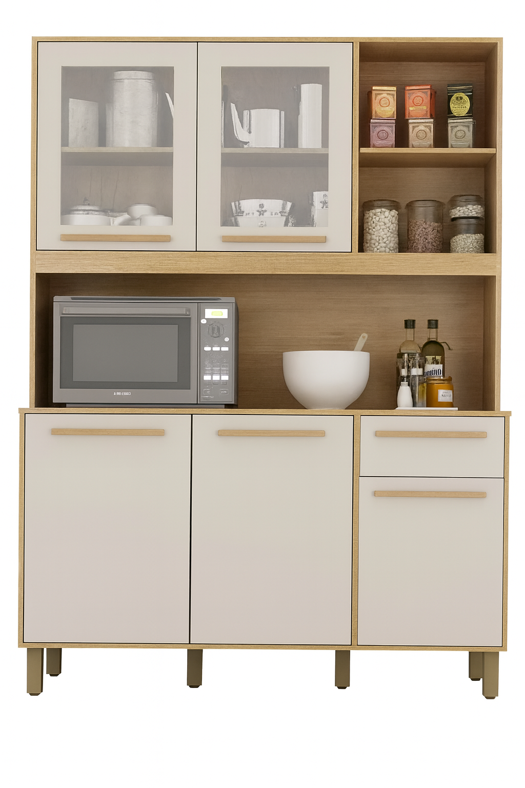 Armário de Cozinha Rubi Cinamomo/Off White