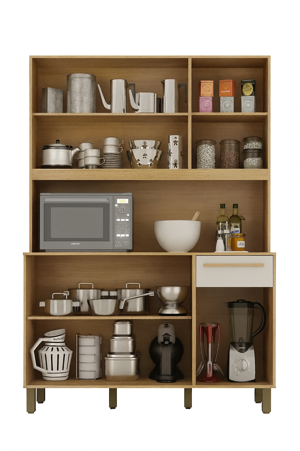 Armário de Cozinha Rubi Cinamomo/Off White - Imagem 4