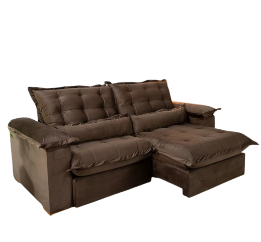 Sofá Retrátil Reclinável Maldivas 2.30m Marrom