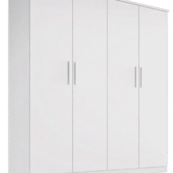 Roupeiro Nina Casal 04 Portas 02 gavetas larg. 1,42cm Branco 100% MDF