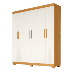 Guarda-roupa Lana 06 Portas Cinamomo c/ Off White Larg. 1,88m 100% MDF