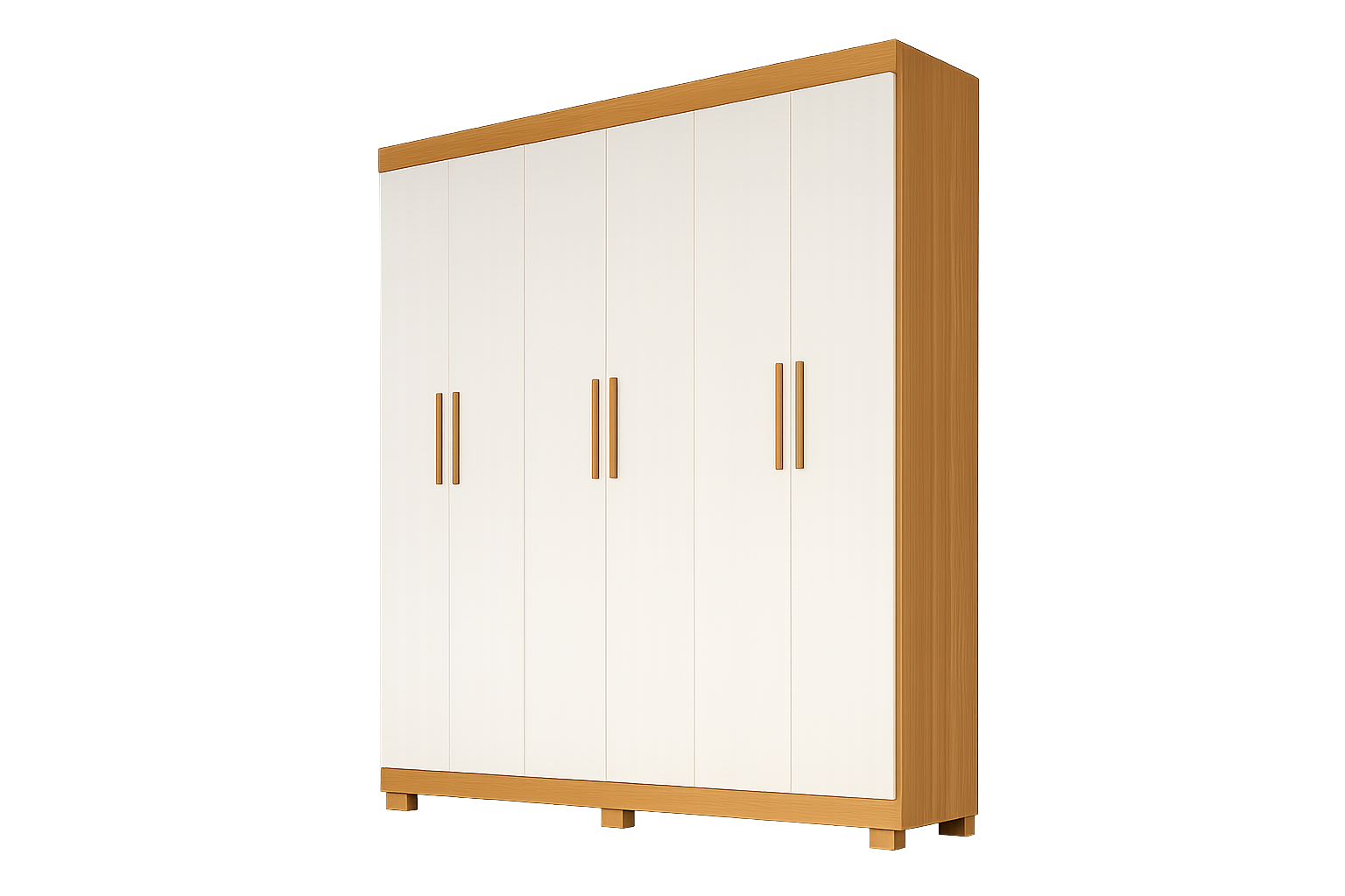 Guarda-roupa Lana 06 Portas Cinamomo c/ Off White Larg. 1,88m 100% MDF