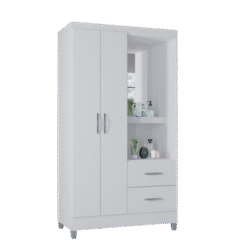Guarda-Roupa Casal Córdoba 02 Portas 02 Gavetas Branco Larg. 0,99m