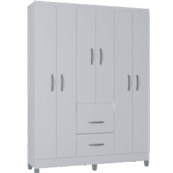 Guarda-Roupa Milão 06 Portas 02 Gavetas Branco Larg. 1,35m