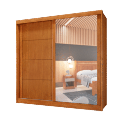 Guarda-Roupa Casal Viena 02 portas c/ Esp. Nature 100% MDF Larg. 2,03m
