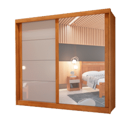 Guarda-Roupa Casal Viena 02 portas c/ Esp. Nature c/ Off 100% MDF Larg. 2,03m