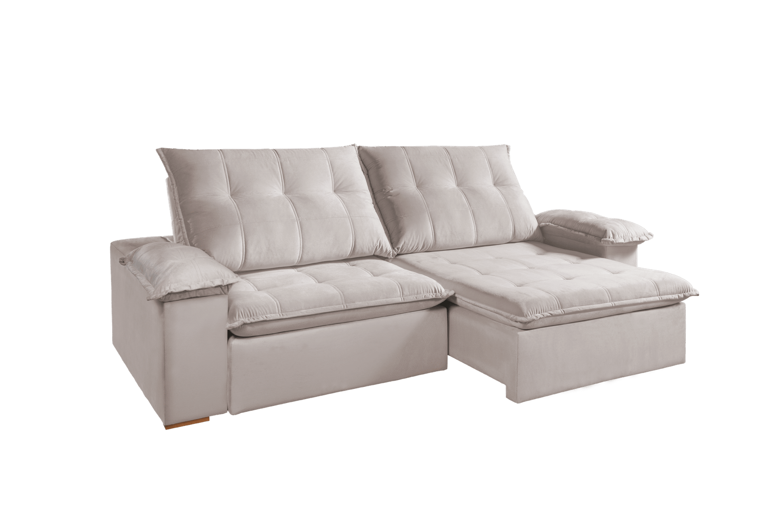 Sofá Retrátil e Reclinável Zurich Larg. 2,50m Bege - Imagem 3