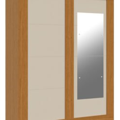 Roupeiro Helena 02 Portas Com Espelho 100% MDF Cinamomo com Off