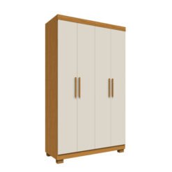 Guarda-roupa Lana 04 Portas Cinamomo c/ Off White Larg. 1,09m 100% MDF