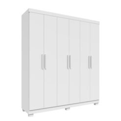 Guarda-roupa Lana 06 Portas Branco Larg. 1,64m 100% MDF